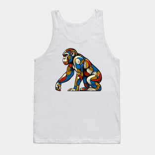 Pop art monkey illustration. cubism illustration of monkey Tank Top